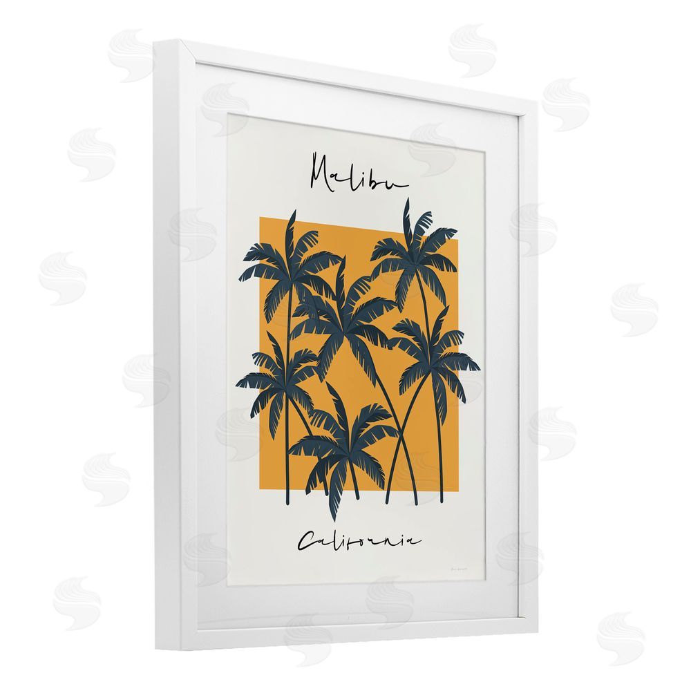 Wild Apple Malibu Retro Vibe White Framed Print Under Glass Wall Art