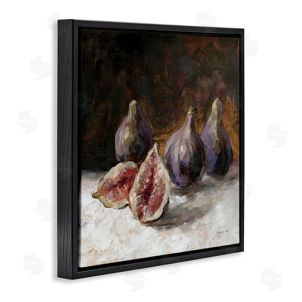 Danhui Nai Rustic Fig Still Life Black Floating Framed Canvas Wall Art