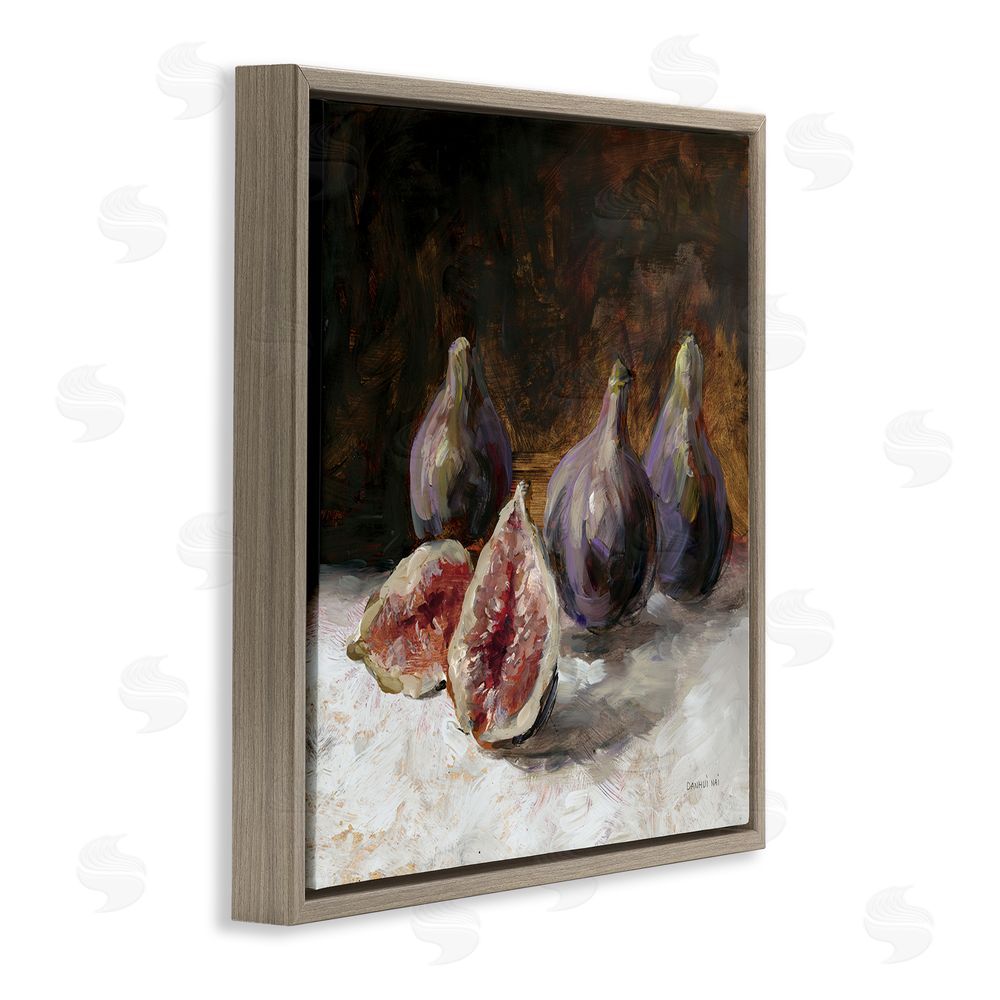 Danhui Nai Rustic Fig Still Life Brown Floating Framed Canvas Wall Art