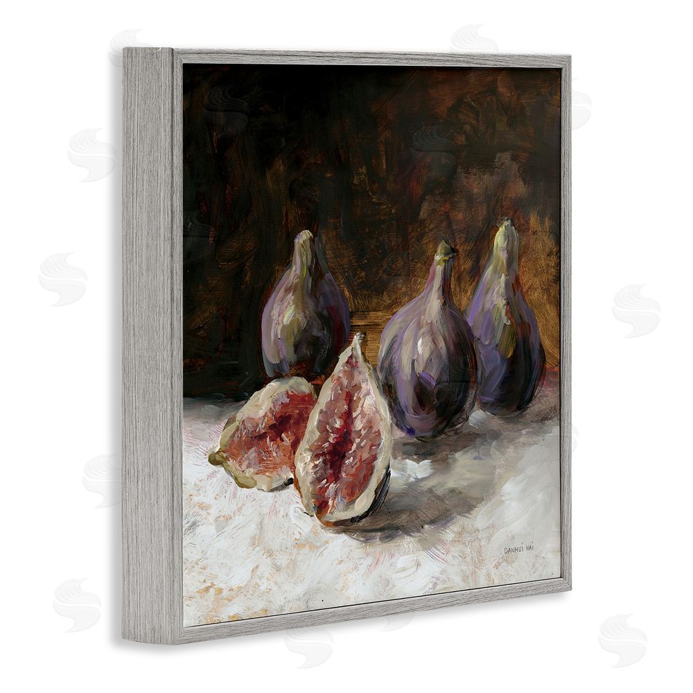 Danhui Nai Rustic Fig Still Life Gray Framed Giclee Wall Art