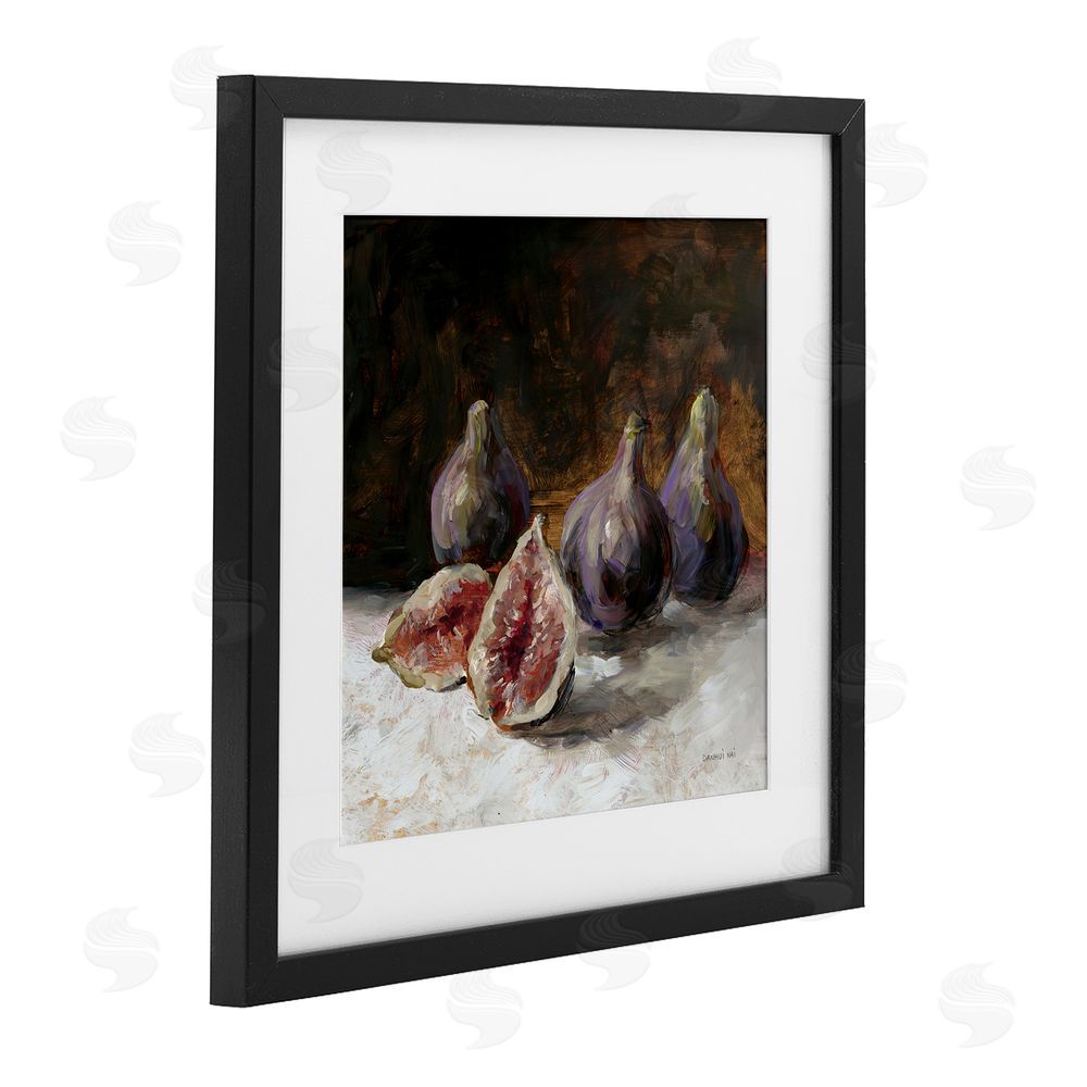 Danhui Nai Rustic Fig Still Life Black Framed Print Under Glass Wall Art