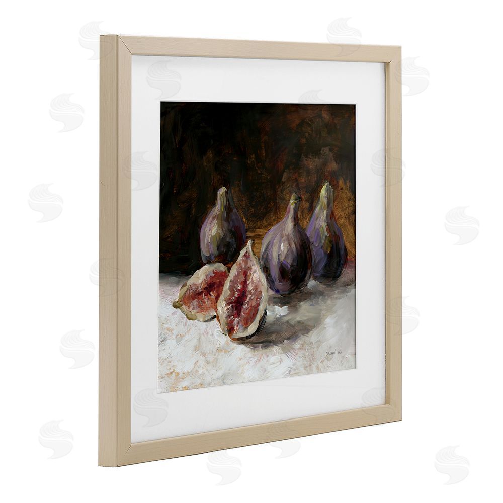 Danhui Nai Rustic Fig Still Life Brown Framed Print Under Glass Wall Art