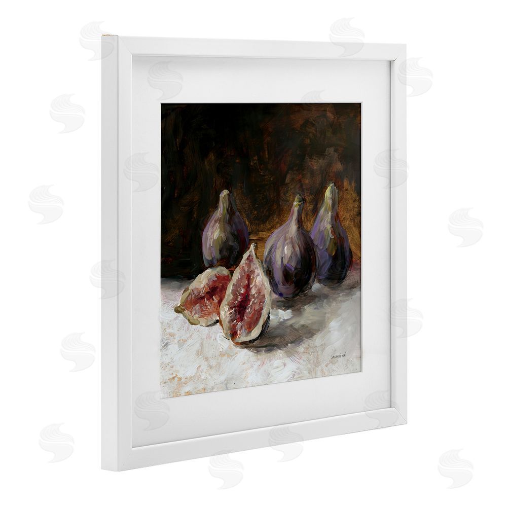 Danhui Nai Rustic Fig Still Life White Framed Print Under Glass Wall Art