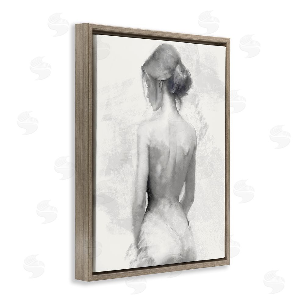 Kim Allen Mine Elegant Figure Brown Floating Frame Canvas Wall Art Print