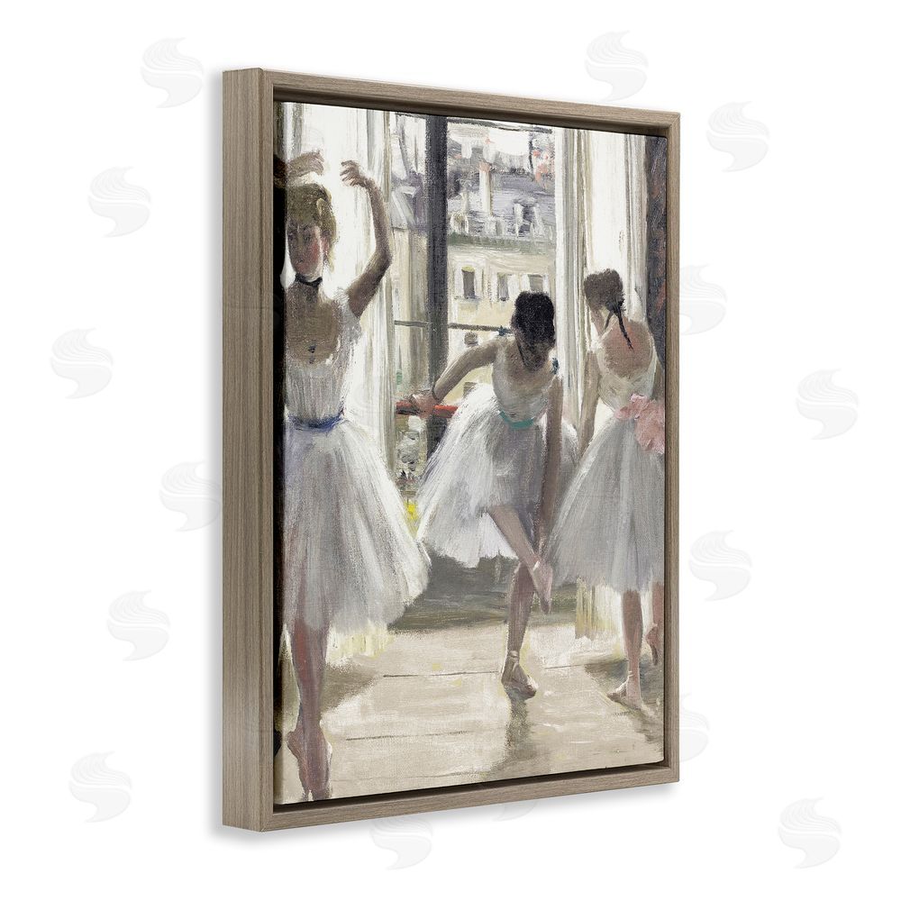 Leah Straatsma Ballet Class In Practice Brown Floating Frame Canvas Wall Art Print