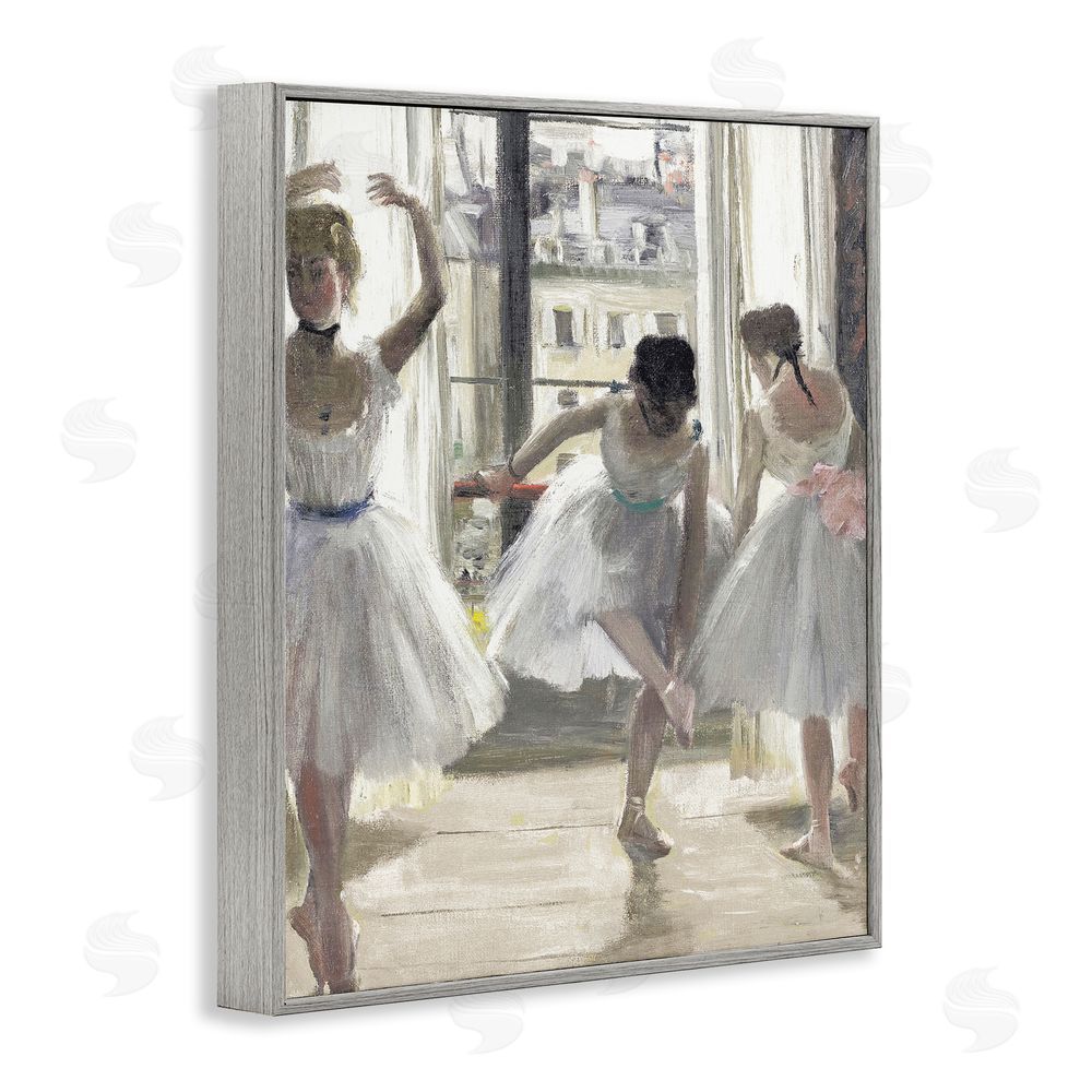 Leah Straatsma Ballet Class In Practice Gray Framed Giclee Wall Art Print