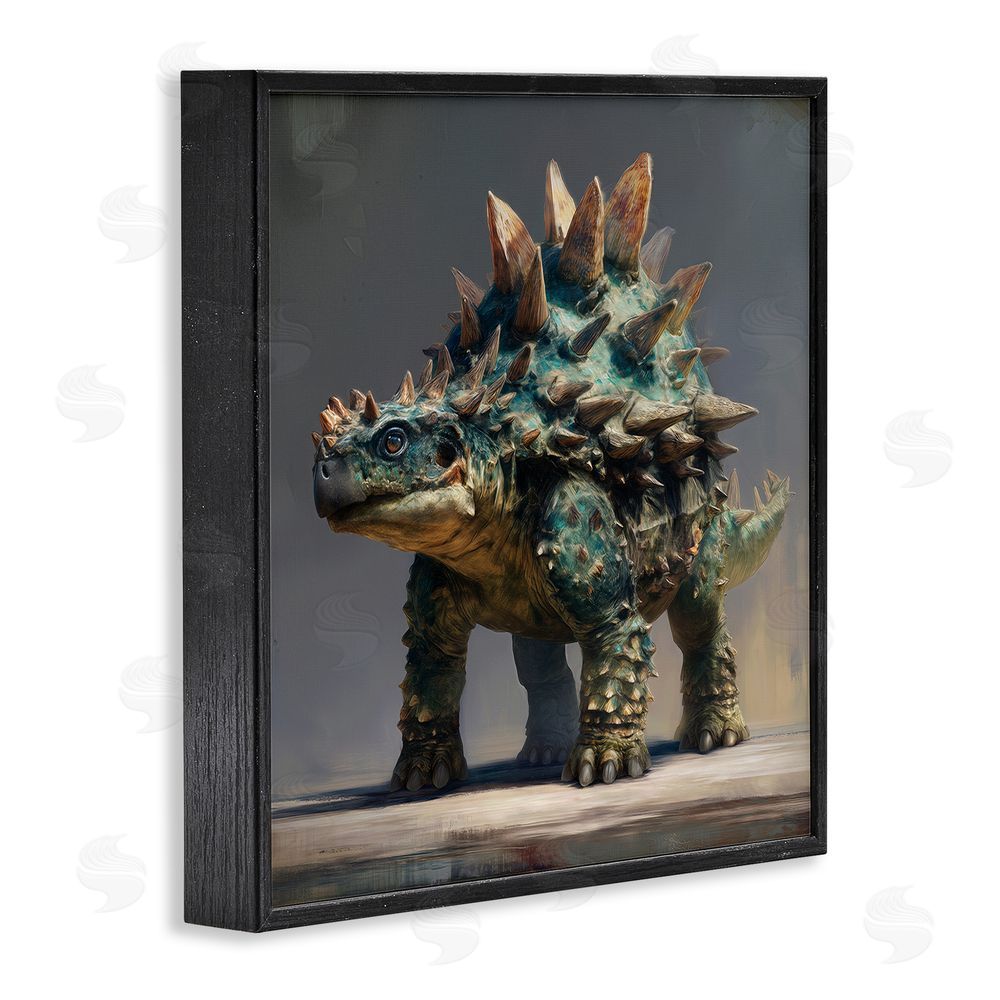 Wumples Prehistoric Ankylosaurus Portrait Black Framed Giclee Wall Art Print