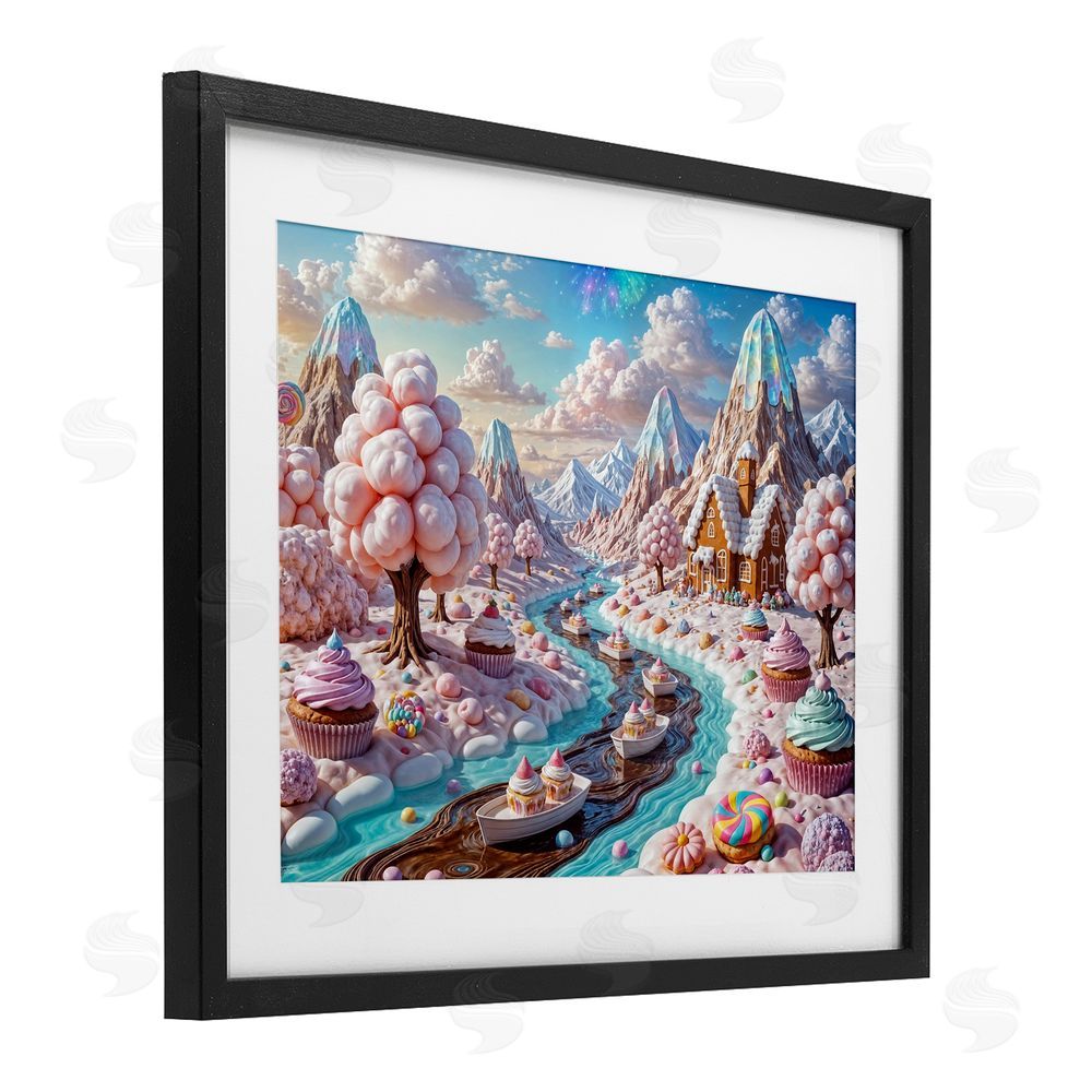 Tabz Jones Dreamlike Candy Land Whimsy Black Framed Print Under Glass Wall Art