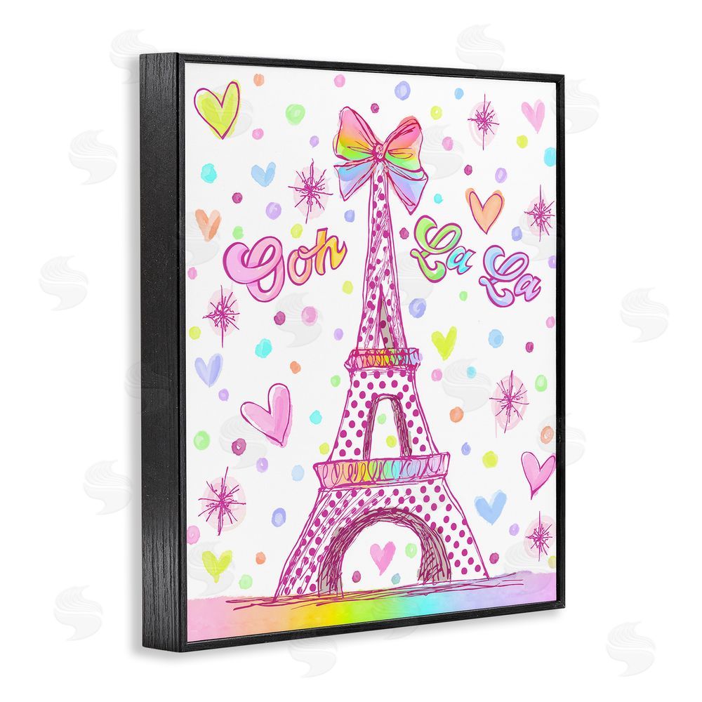 Jess Stempel Bright Pastels Eiffel Tower Black Framed Giclee Wall Art Print
