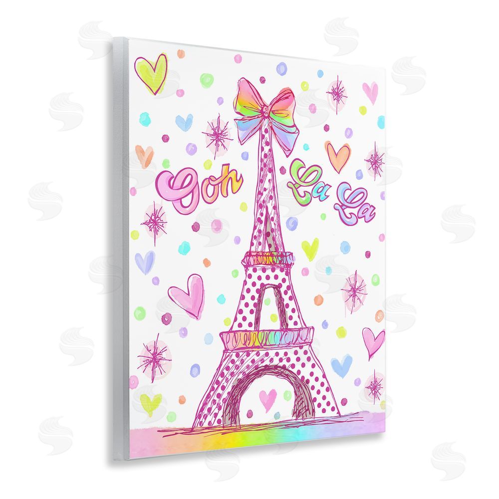 Jess Stempel Bright Pastels Eiffel Tower Wooden Wall Plaque Art Print