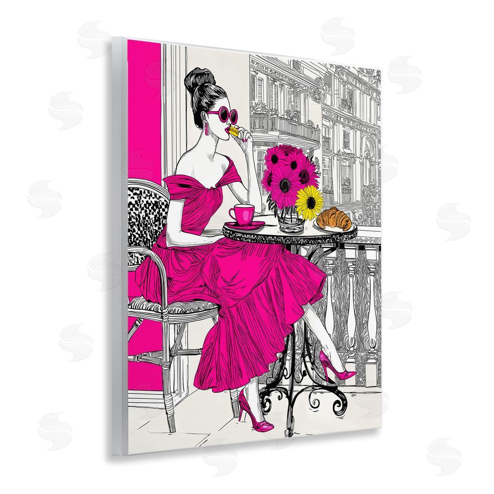 Jess Stempel Glamorous Brunch on Balcony Wooden Wall Plaque Art Print
