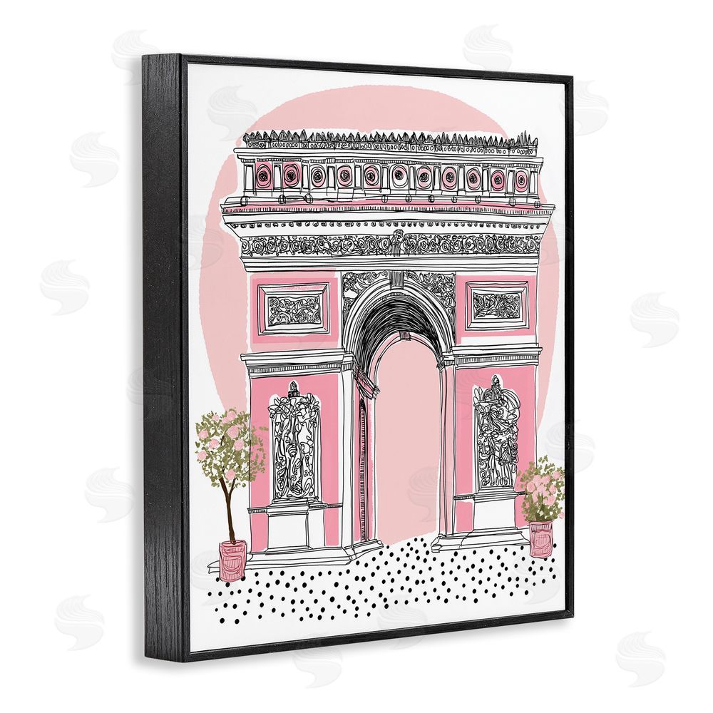 Jess Stempel Pink Neoclassical Archway Black Framed Giclee Wall Art Print