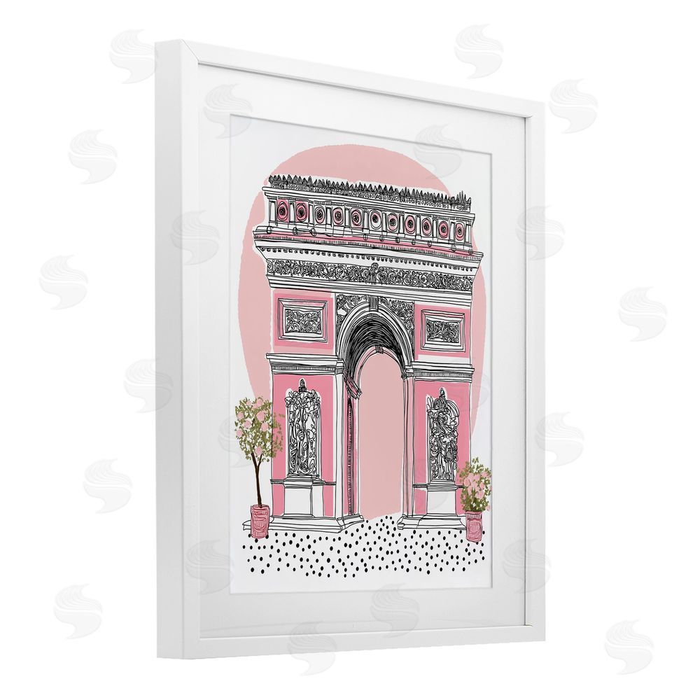Jess Stempel Pink Neoclassical Archway White Framed Print Under Glass Wall Art