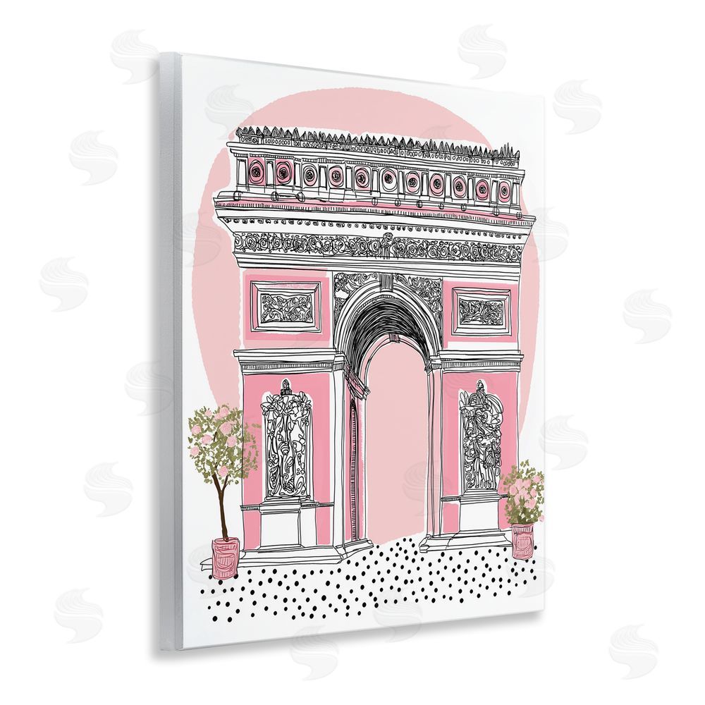 Jess Stempel Pink Neoclassical Archway Wooden Wall Plaque Art Print