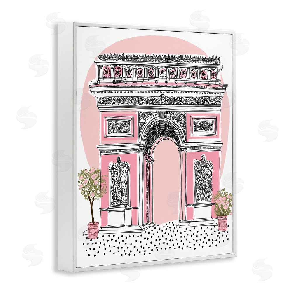 Jess Stempel Pink Neoclassical Archway White Framed Giclee Wall Art Print