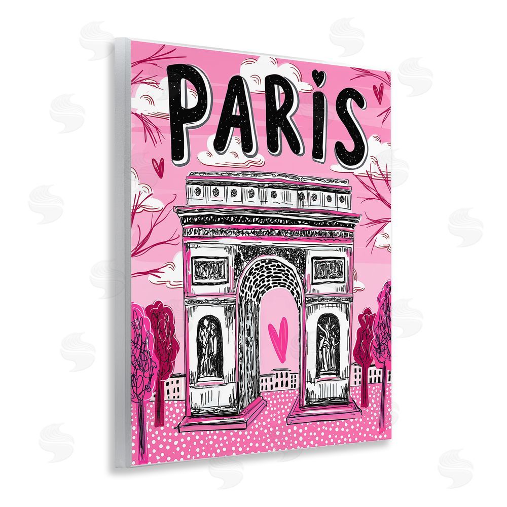 Jess Stempel Romantic Paris Arc de Triomphe Wooden Wall Plaque Art Print