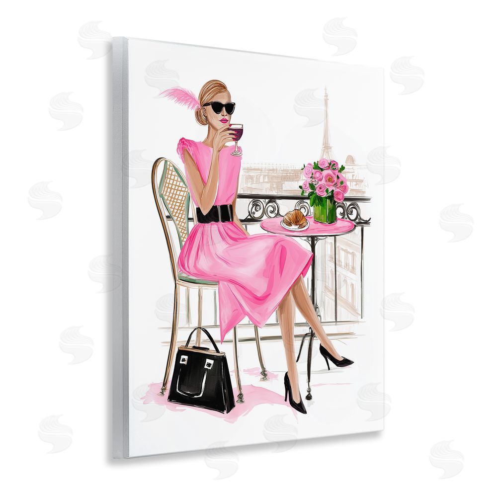Jess Stempel Parisian Chic on Cafe Balcony Wooden Wall Plaque Art Print