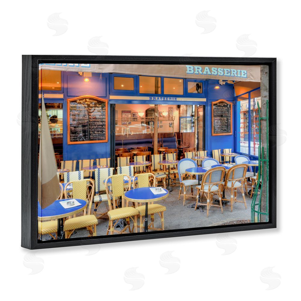 Alan Blaustein Parisian Brasserie Terrace Black Floating Frame Canvas Wall Art Print