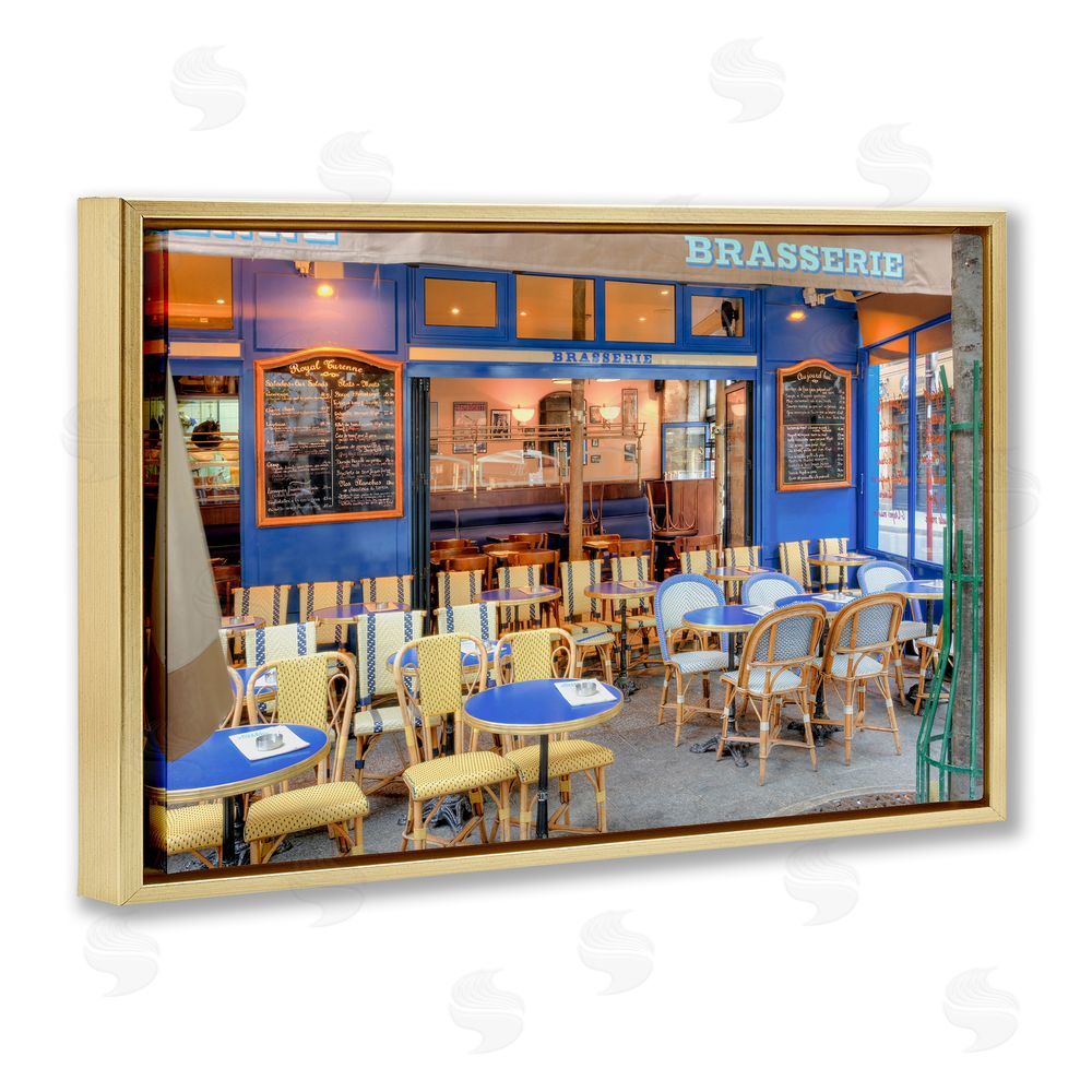 Alan Blaustein Parisian Brasserie Terrace Gold Floating Frame Canvas Wall Art Print