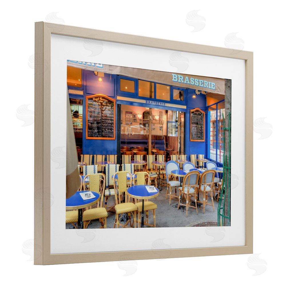 Alan Blaustein Parisian Brasserie Terrace Brown Framed Print Under Glass Wall Art