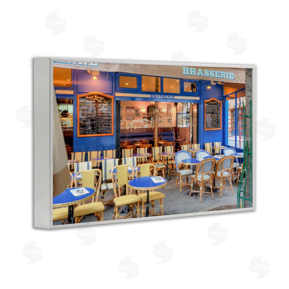 Alan Blaustein Parisian Brasserie Terrace White Framed Giclee Wall Art Print