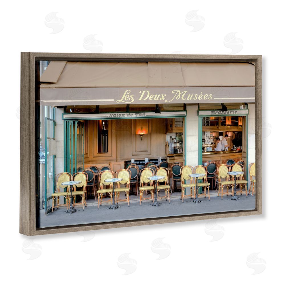 Alan Blaustein Parisian Outdoor Seating Cafe Brown Floating Frame Canvas Wall Art Print