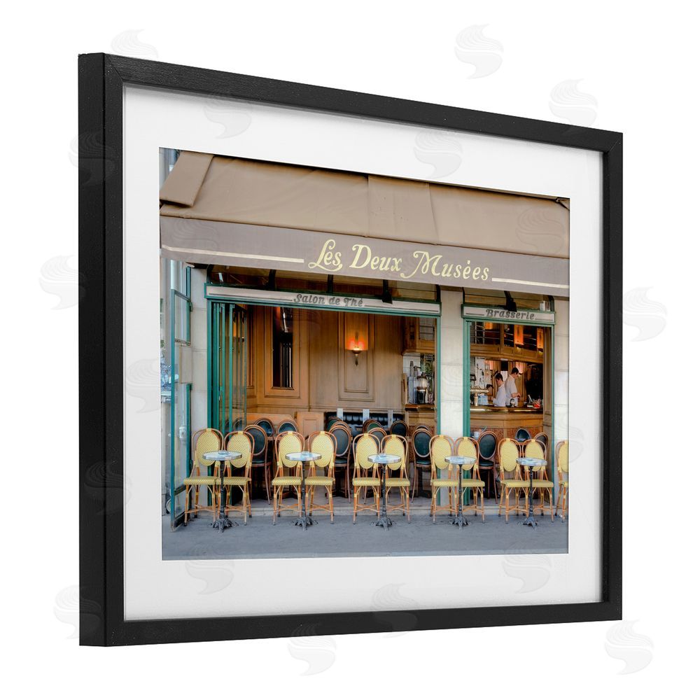 Alan Blaustein Parisian Outdoor Seating Cafe Black Framed Print Under Glass Wall Art