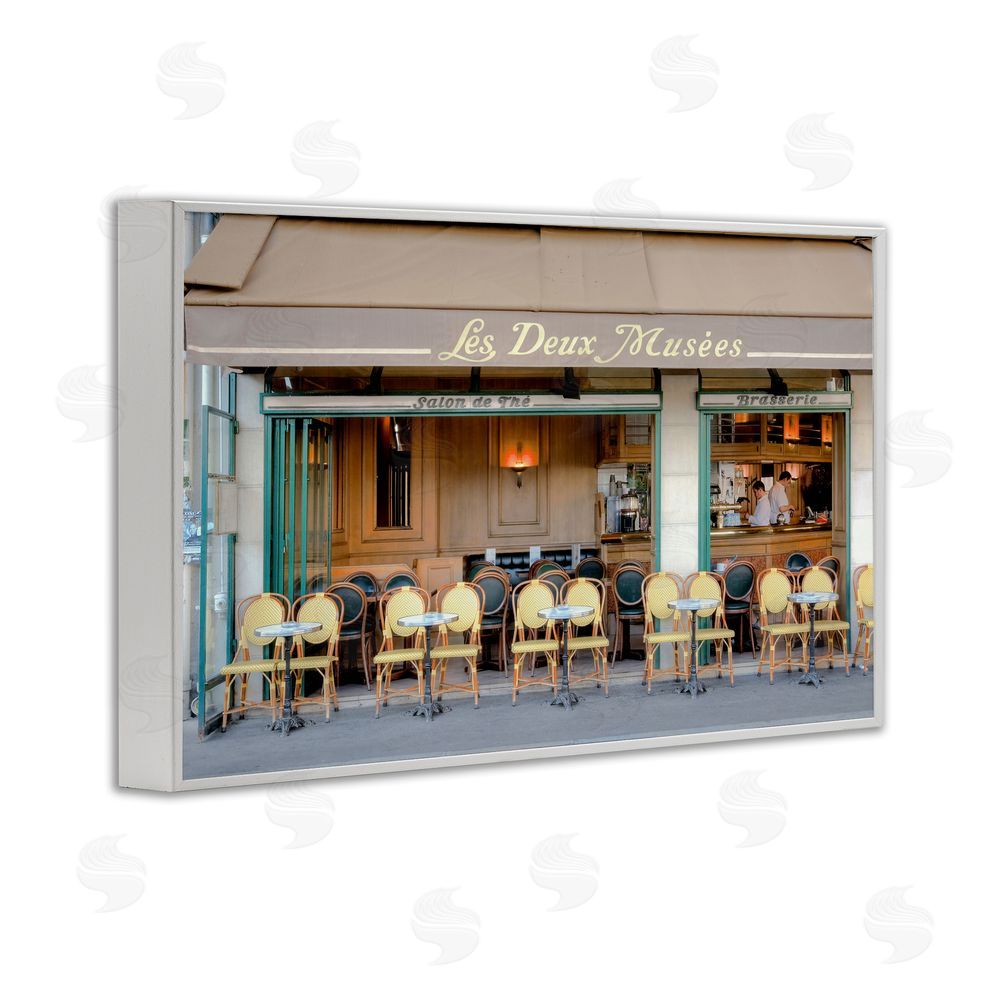 Alan Blaustein Parisian Outdoor Seating Cafe White Framed Giclee Wall Art Print