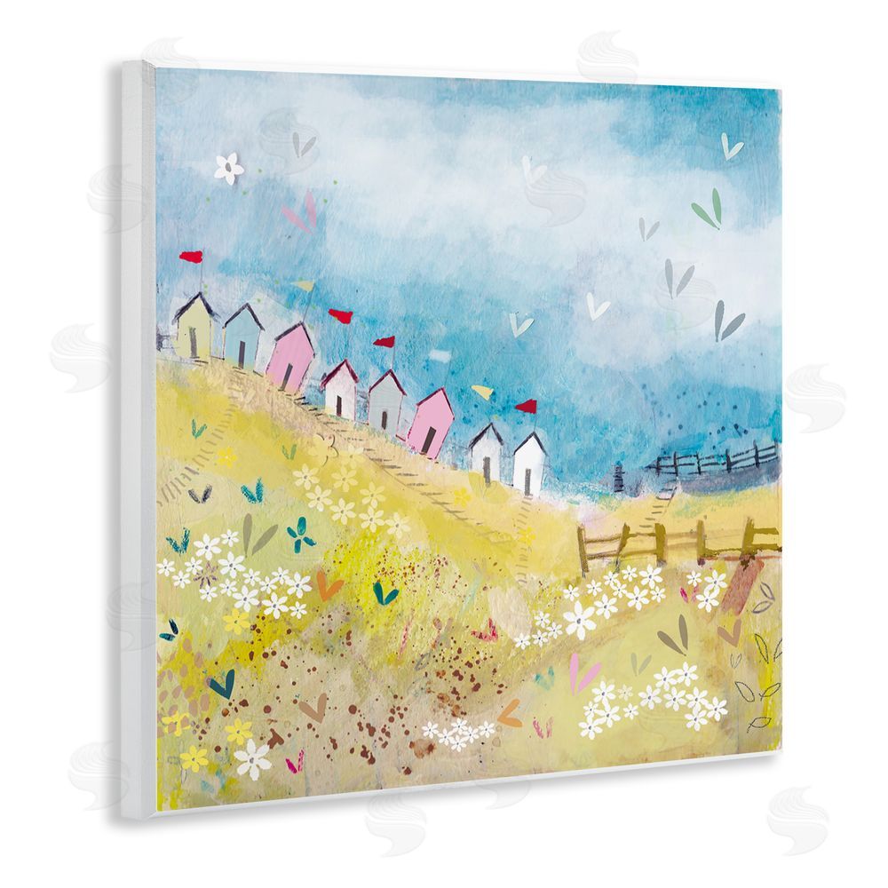Clare Tupper Beach Huts on Hillside Wall Plaque Art Print