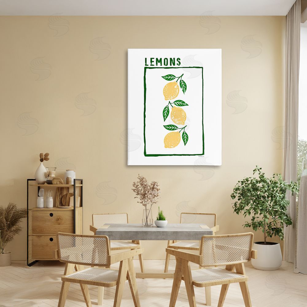 Amanda Greenwood Tasty Summer Lemons Canvas Wall Art Print in Room