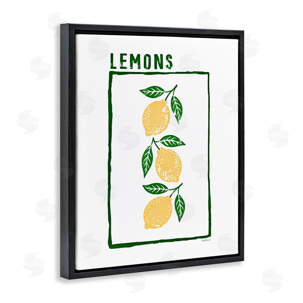 Amanda Greenwood Tasty Summer Lemons Black Floating Frame Canvas Wall Art Print