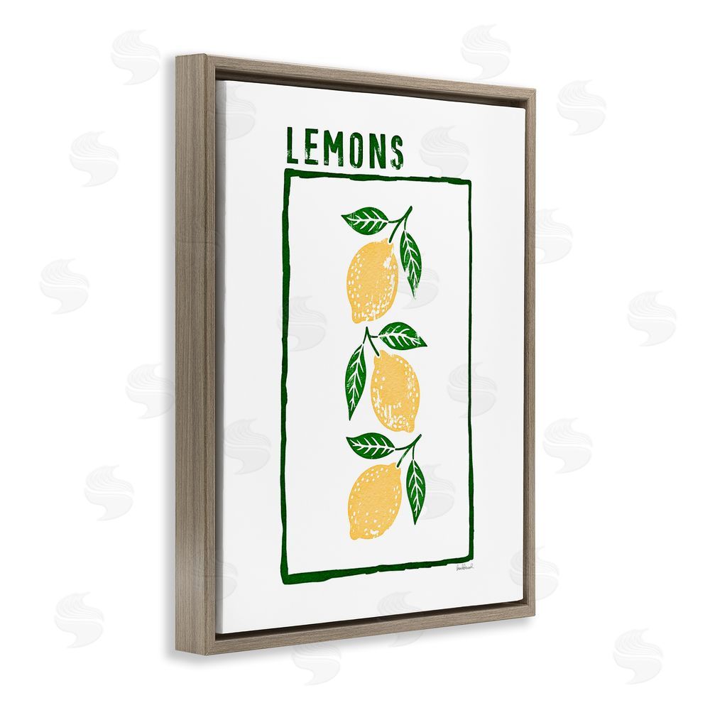 Amanda Greenwood Tasty Summer Lemons Brown Floating Frame Canvas Wall Art Print