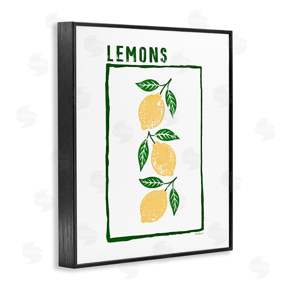 Amanda Greenwood Tasty Summer Lemons Black Framed Giclee Wall Art Print