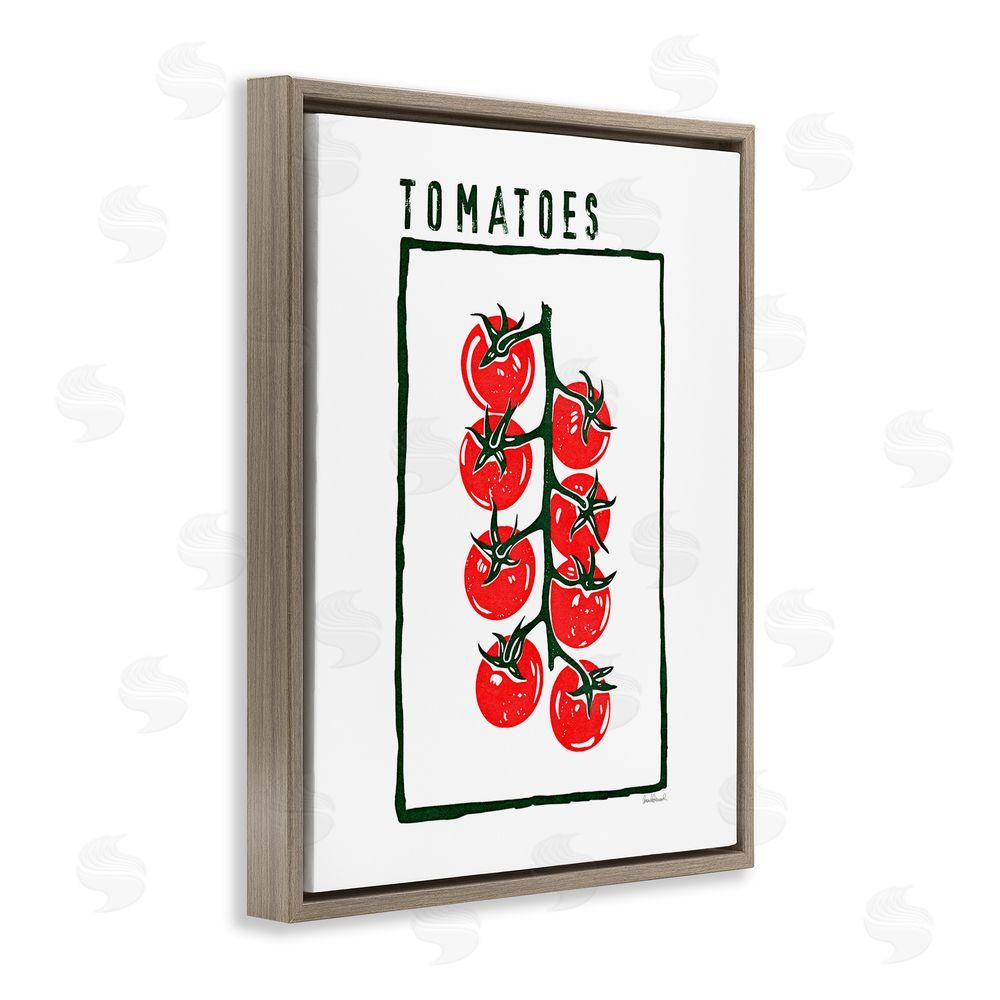 Amanda Greenwood Ripe Tomatoes Cluster Brown Floating Frame Canvas Wall Art Print