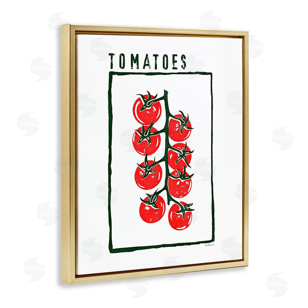 Amanda Greenwood Ripe Tomatoes Cluster Gold Floating Frame Canvas Wall Art Print