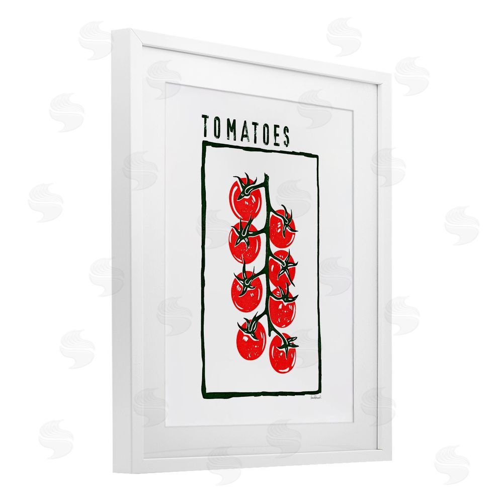 Amanda Greenwood Ripe Tomatoes Cluster White Framed Print Under Glass Wall Art