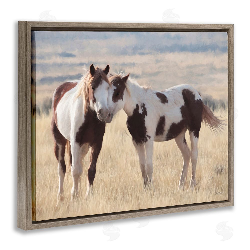 Lori Deiter A Mother's Equine Love Brown Floating Frame Canvas Wall Art Print