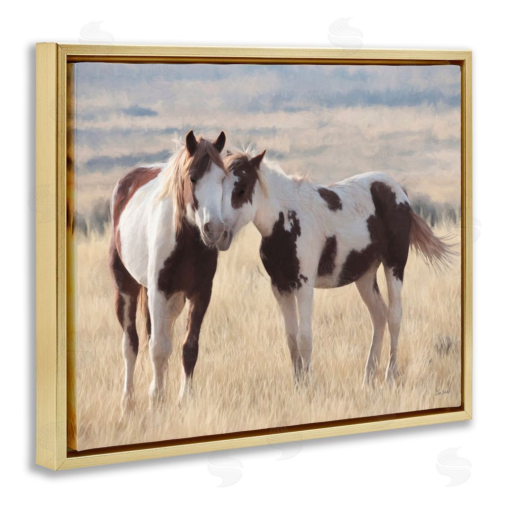 Lori Deiter A Mother's Equine Love Gold Floating Frame Canvas Wall Art Print