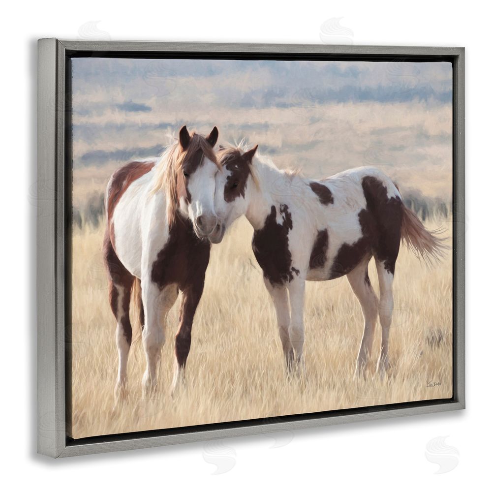 Lori Deiter A Mother's Equine Love Gray Floating Frame Canvas Wall Art Print