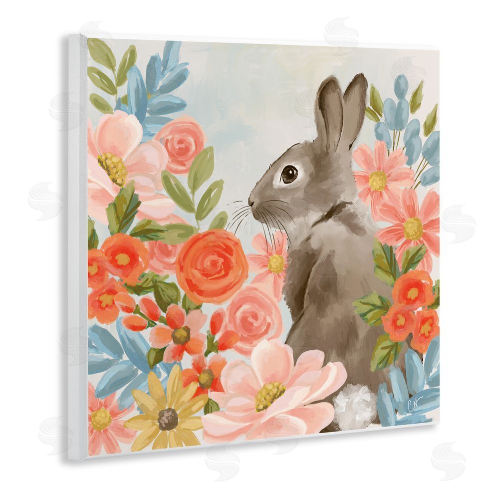 Cat Thurman Designs Bunny In The Blooms Wall Plaque Art Print