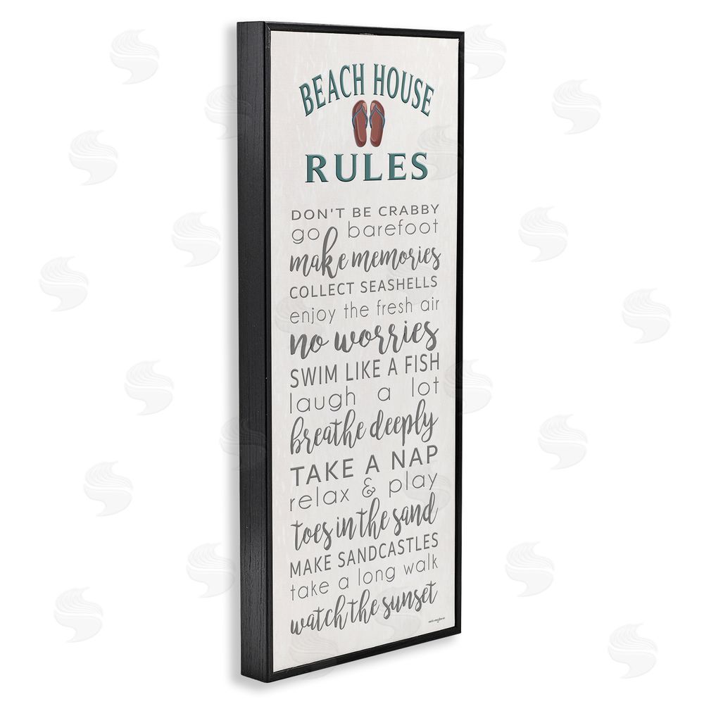 Seven Trees Design Beach House Rules Make Memories Black Framed Giclee Wall Art Print