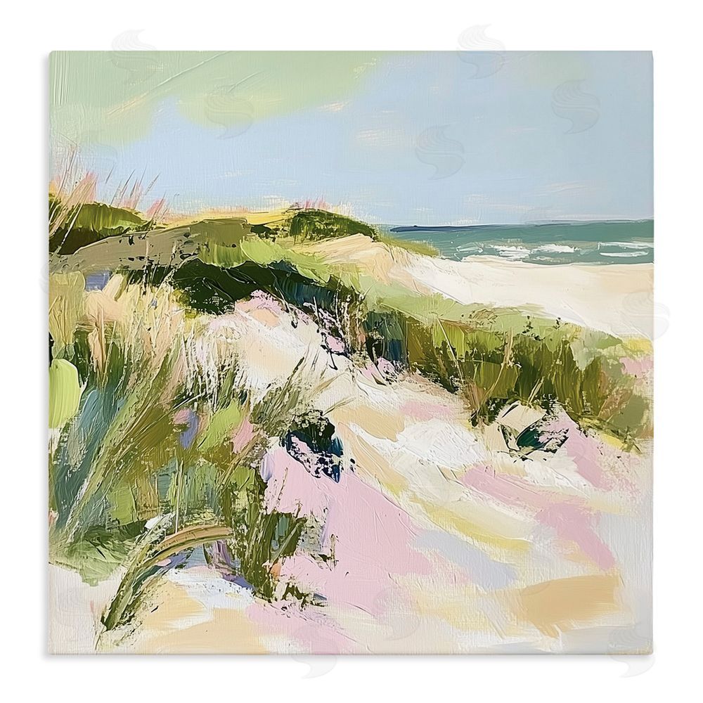 Heidi Kuntz Pastel Coastal Dunes at Sunrise Stretched Canvas Wall Art