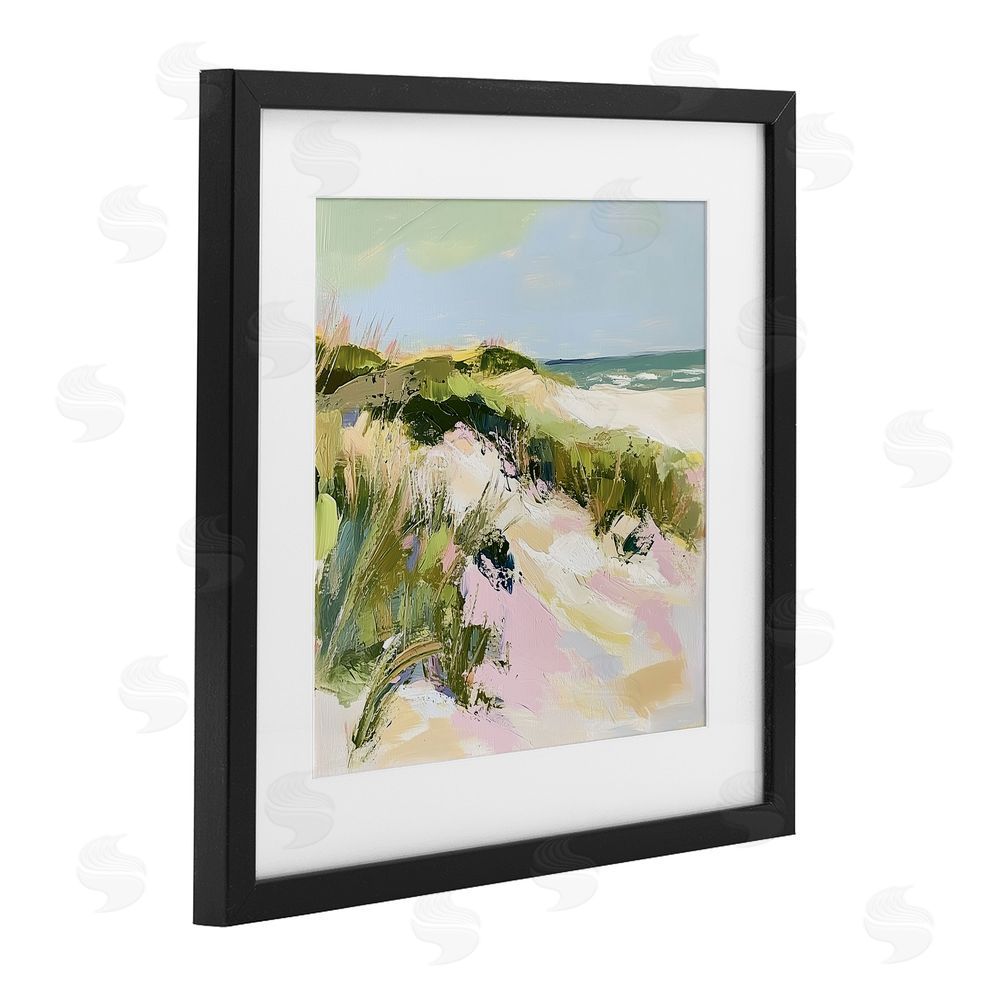 Heidi Kuntz Pastel Coastal Dunes at Sunrise Black Framed Print Under Glass Wall Art