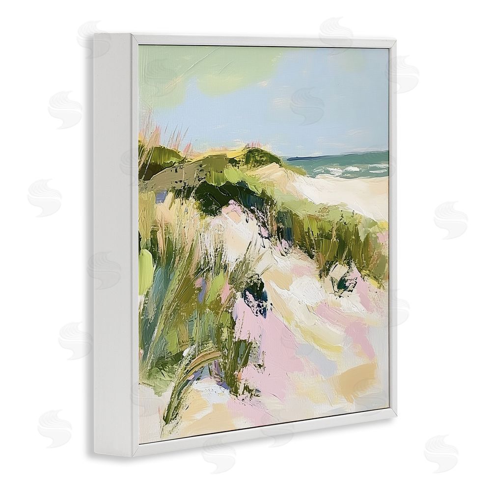 Heidi Kuntz Pastel Coastal Dunes at Sunrise White Framed Giclee Wall Art