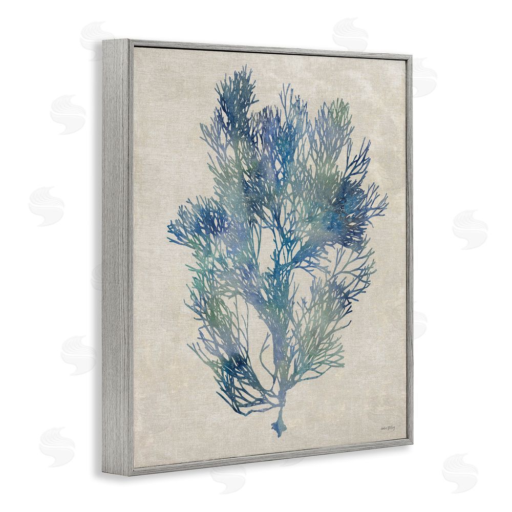 Amber Sterling Misty Blue Coral Study Gray Framed Giclee Wall Art