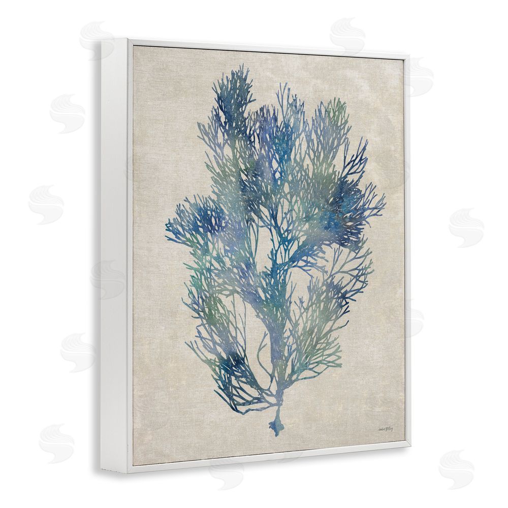 Amber Sterling Misty Blue Coral Study White Framed Giclee Wall Art