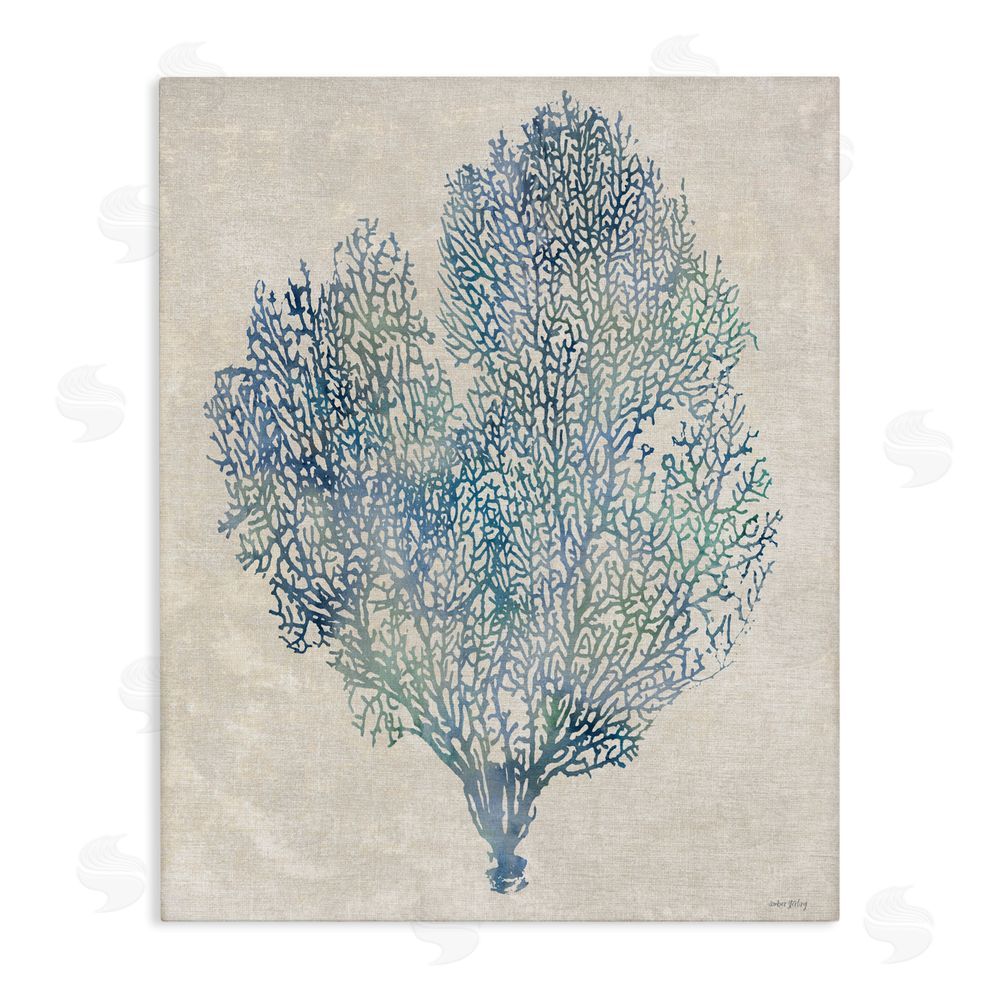 Amber Sterling Fan Coral in Blue & Green Stretched Canvas Wall Art