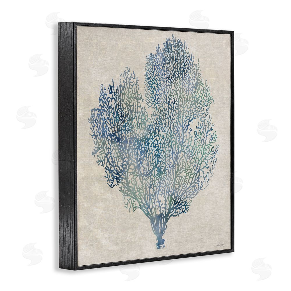 Amber Sterling Fan Coral in Blue & Green Black Framed Giclee Wall Art