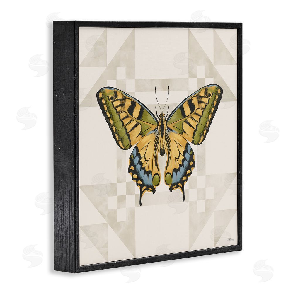 Cat Thurman Designs Green Swallowtail Butterfly Black Framed Giclee Wall Art