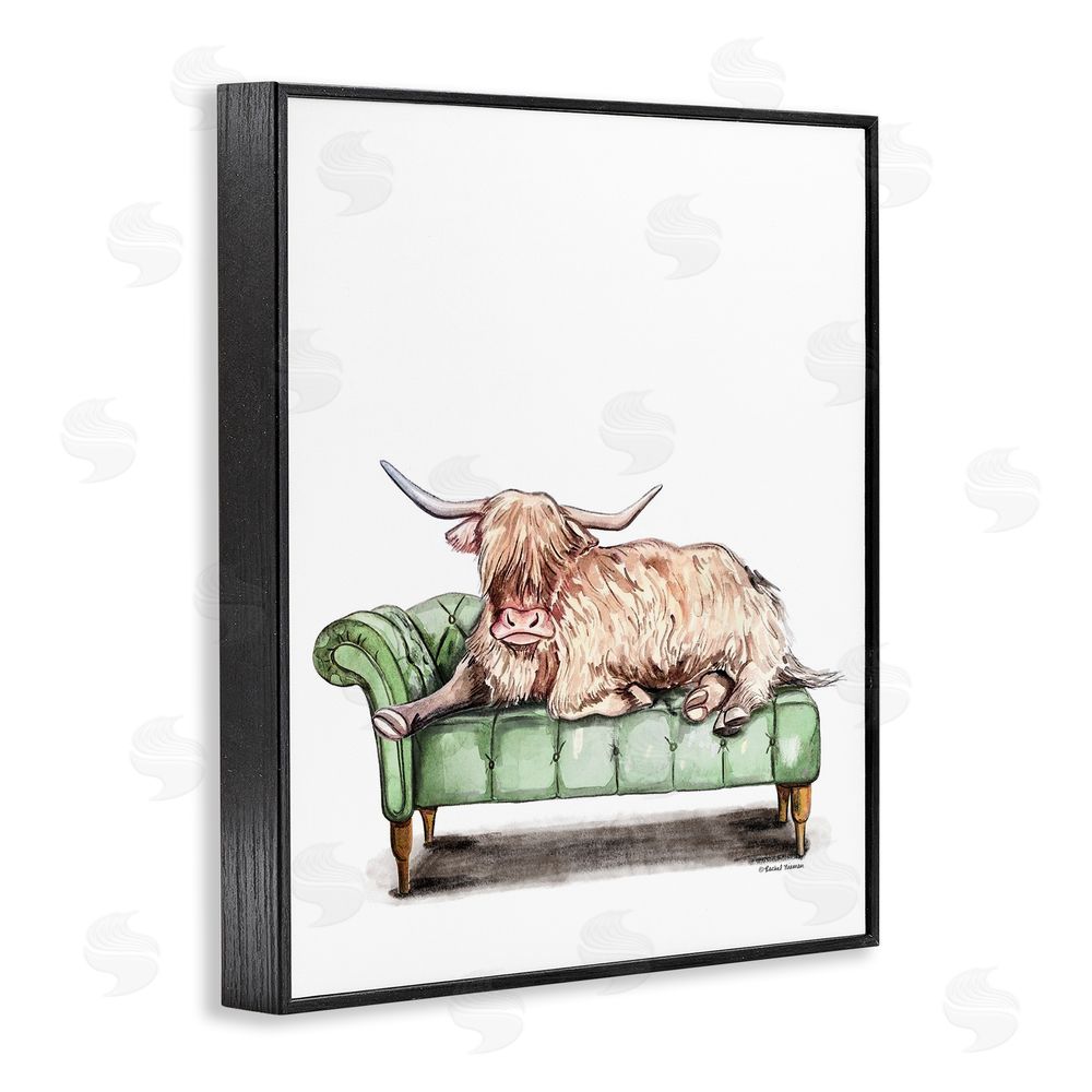Rachel Nieman Chaise Lounge Highland Black Framed Giclee Wall Art Print